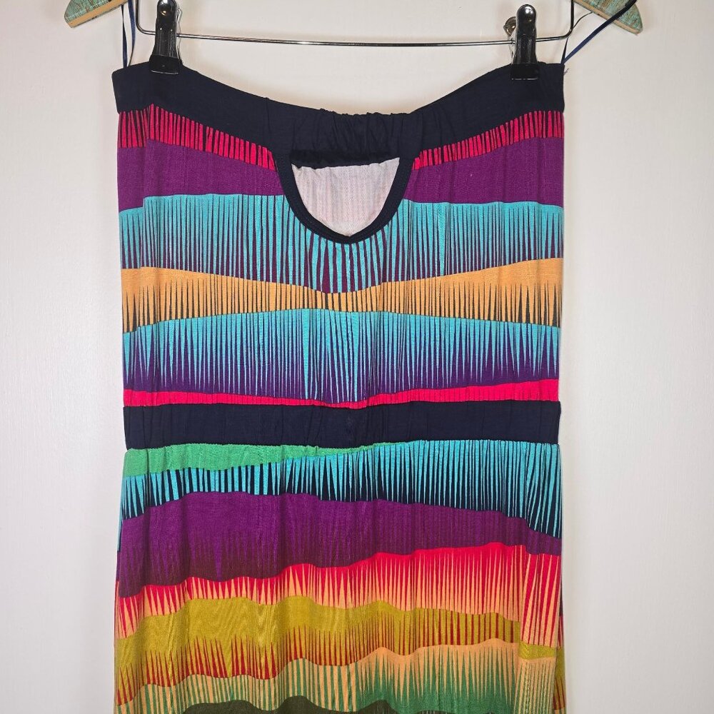 Trina Turk Rainbow Desert Strapless Maxi Dress Sz M - Picture 8 of 11